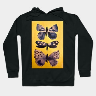 Butterfly Art With Yellow Background Hoodie